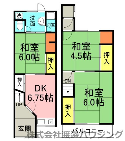 門真市野里町のテラスの間取り