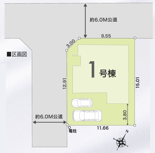 仲介手数料無料　LIGNAGE狭山市水野第2期・新築平屋戸建の区画図