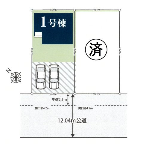 仲介手数料無料　伊奈町西小針１丁目　新築戸建　全２棟の区画図