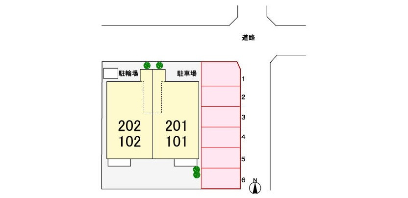 パナシェ・レーヴの区画図|駐車場