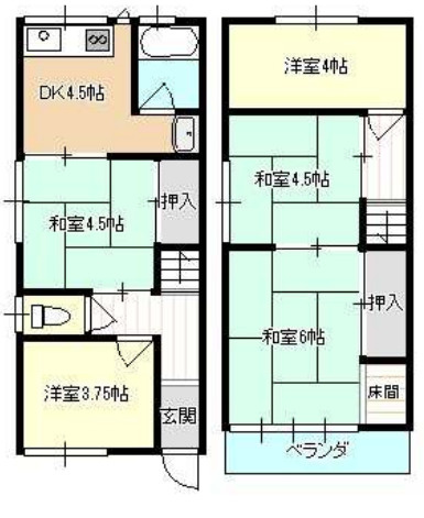 岸和田3丁目　貸家の間取り