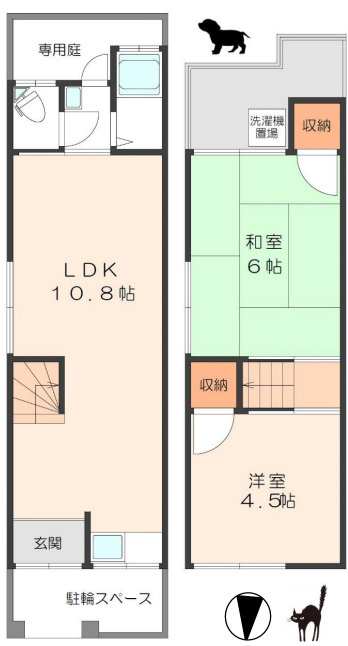 門真市上野口町貸家の間取り