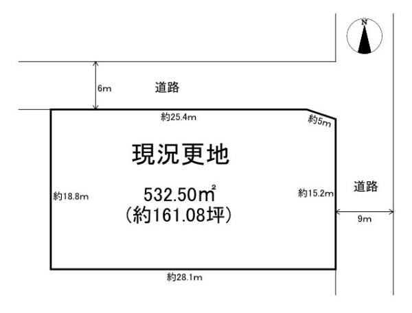 大和郡山市若槻町の売地の土地図