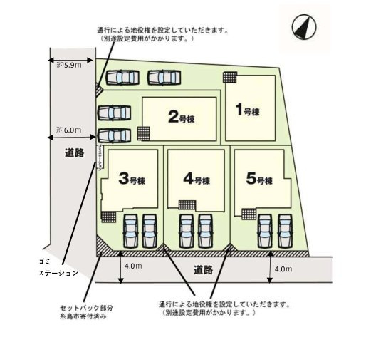糸島市潤3丁目第3-5棟（3号棟）　の区画図|配置図（3号棟）