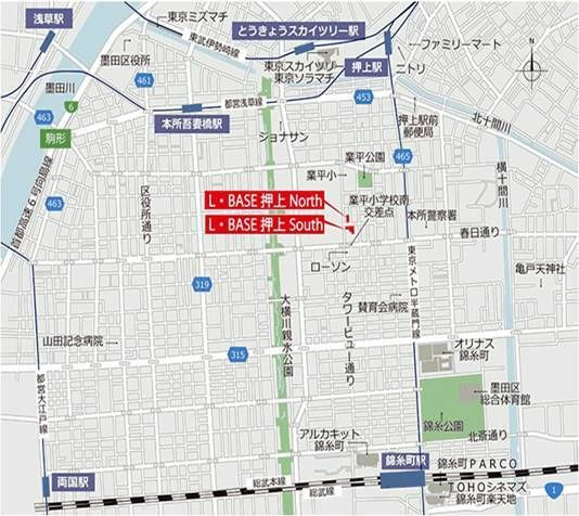 Ｌ・ＢＡＳＥ押上Ｎｏｒｔｈの地図