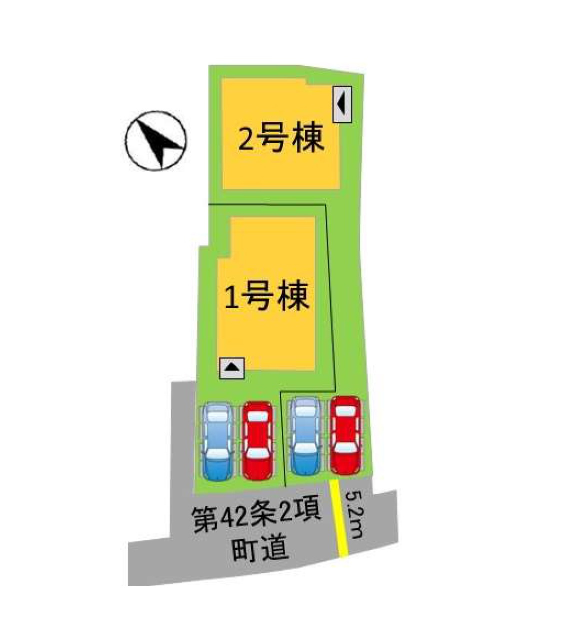 糟屋郡志免町別府2丁目第1-2棟（2号棟）の区画図|配置図（2号棟）