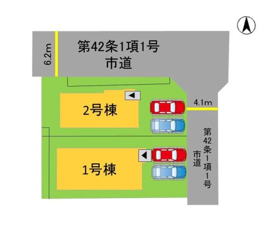 N・福岡市東区美和台4丁目第3-2棟（2号棟）の区画図|配置図（2号棟）