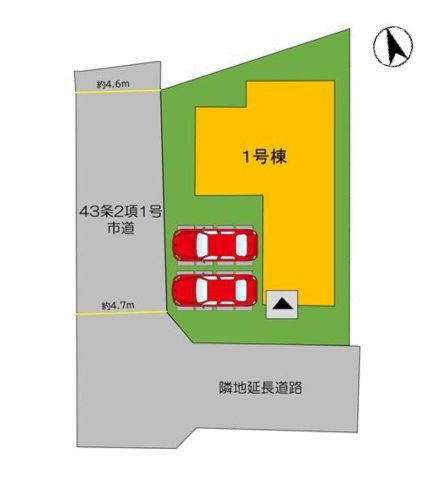 太宰府市青山2丁目第2-1棟（1号棟）の区画図|配置図（1号棟）