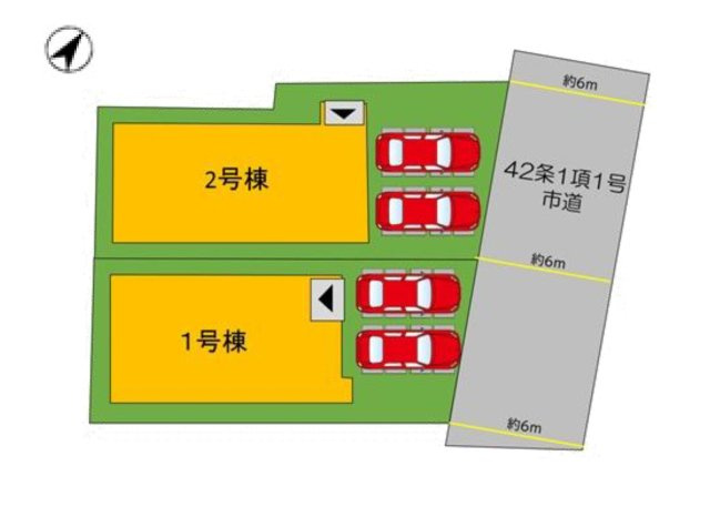 春日市白水ヶ丘2丁目第2-2棟（2号棟）の区画図|配置図（2号棟）