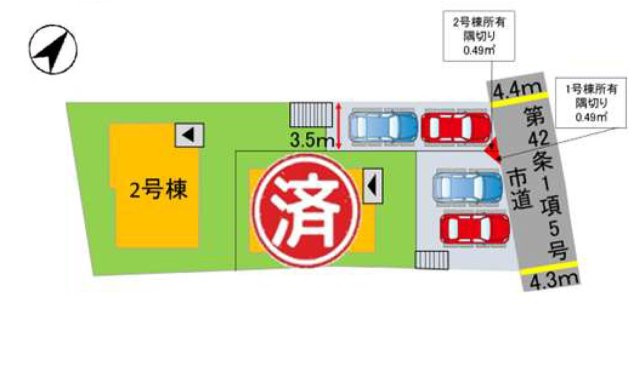 福岡市南区若久6丁目第9-2棟（2号棟）の区画図|配置図（2号棟）