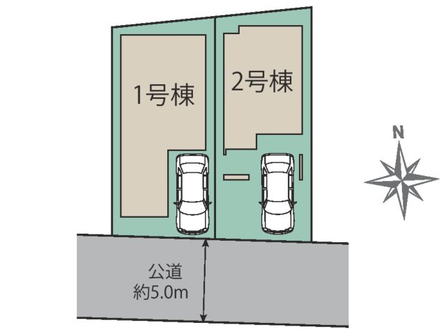 福岡市東区奈多1丁目第1-2棟（2号棟）の区画図|配置図（2号棟）