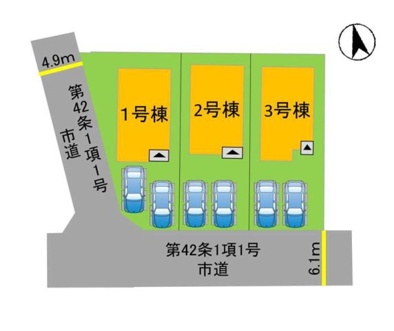 福岡市東区香住ケ丘5丁目第1-3棟（3号棟）の区画図|配置図（3号棟）