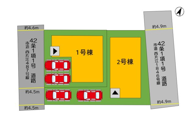 福岡市城南区西片江2丁目第1-2棟（2号棟）の区画図|配置図（2号棟）