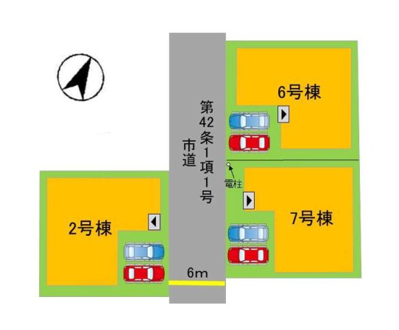 糸島市志摩師吉第8-3棟(6号棟)の区画図|配置図(6号棟)