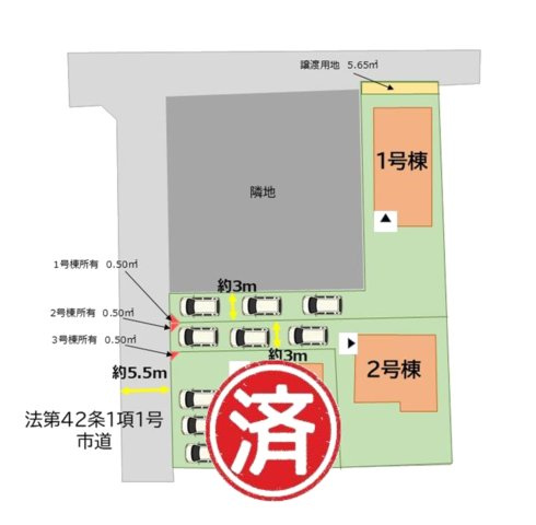 福岡市西区今津第10-3棟（2号棟）の区画図|配置図（2号棟）