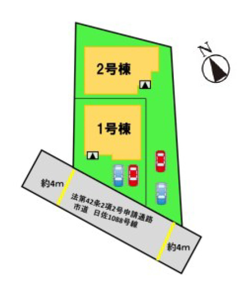 福岡市南区曰佐5丁目第3-2棟(1号棟)の区画図|配置図(1号棟)