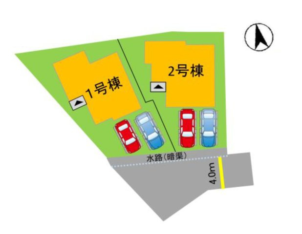 筑紫野市石崎1丁目第1-2棟（2号棟）の区画図|配置図（2号棟）