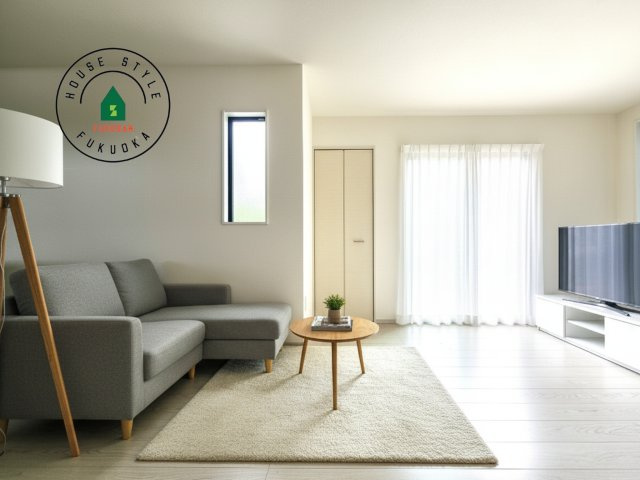 福岡市東区和白5丁目第1-3棟（3号棟）の居間・リビング|明るく開放的なリビングダイニングは豊かな陽光が注ぎ込み、やすらぎの空間を演出してくれます。ご家族で楽しいひとときをお過ごし下さい。※家具はCGを合成したものです。