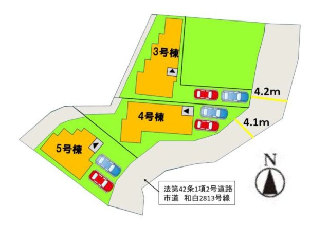 福岡市東区和白5丁目第1-3棟（3号棟）の区画図|配置図（3号棟）