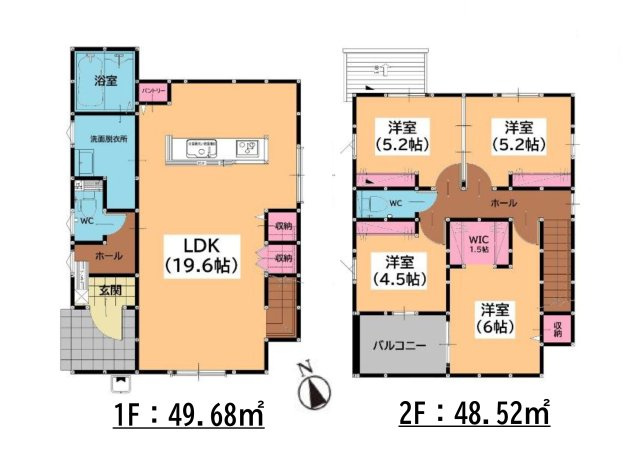 福岡市南区桧原5丁目第1-4棟（2号棟）の区画図|配置図（2号棟）