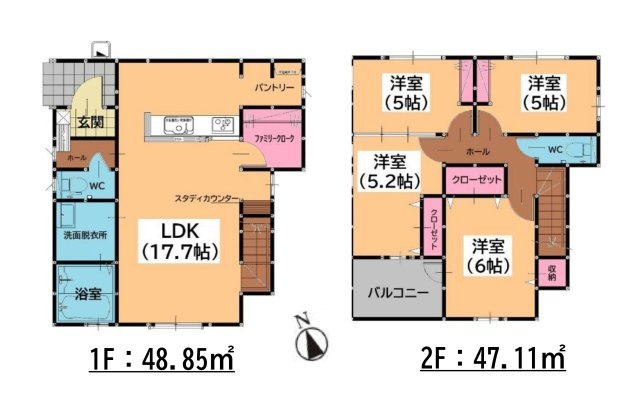 福岡市南区桧原5丁目第1-4棟（3号棟）の区画図|配置図（3号棟）