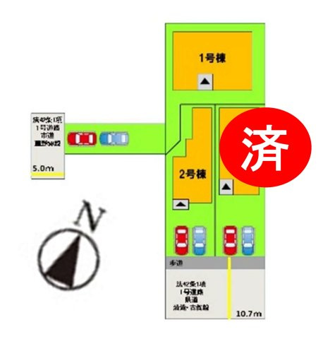 古賀市薦野第1-3棟（1号棟）の区画図|配置図（1号棟）