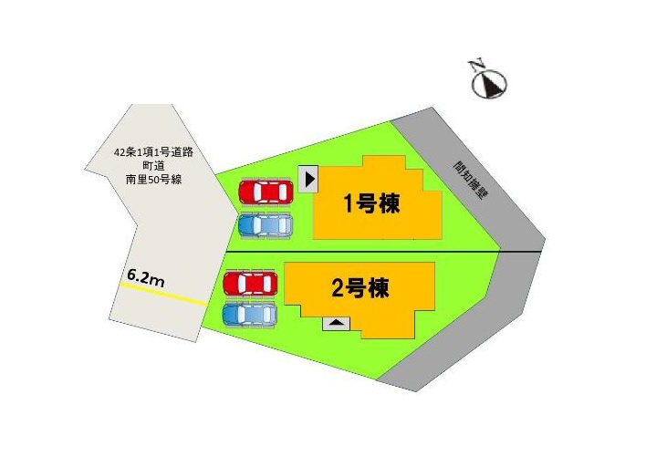 糟屋郡志免町王子3丁目第2-2棟（1号棟）の区画図|配置図（1号棟）