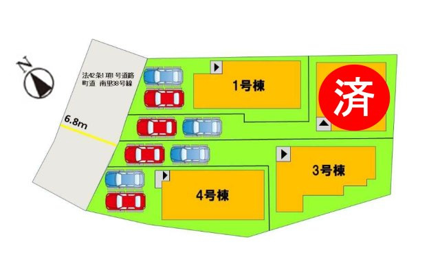 糟屋郡志免町王子4丁目第4-4棟（4号棟）の区画図|配置図（4号棟）