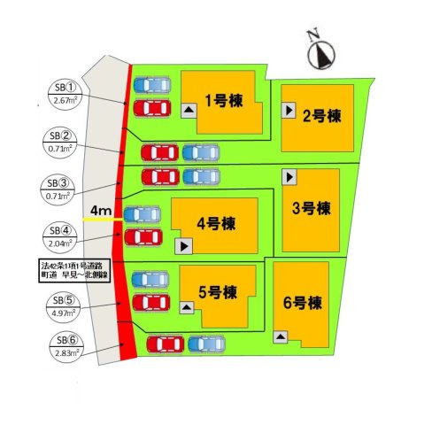 糟屋郡宇美町宇美中央1丁目第3-6棟(2号棟)の区画図|配置図(2号棟)