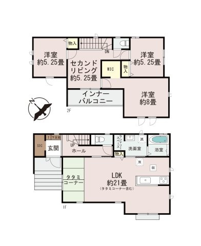 福岡市東区香住ケ丘5丁目第1-6棟（E号棟）の区画図|配置図（E号棟）