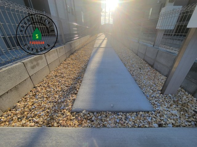 福岡市早良区重留4丁目第1-4棟（C号棟）の庭|お庭で自由な時間を過ごせます。