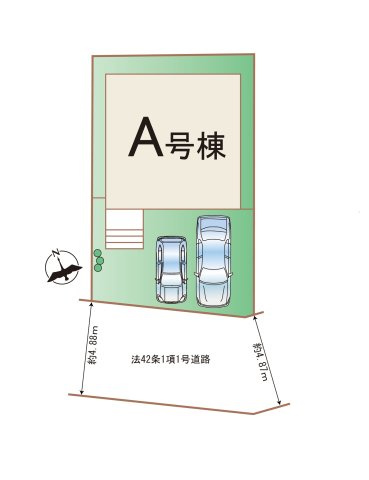 福岡市早良区飯倉6丁目第1-1棟（A号棟）の区画図|配置図（A号棟）