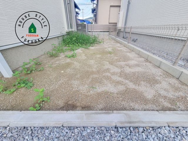 福岡市早良区重留1丁目第1-2棟（1号棟）の庭|お庭で自由な時間を過ごせます。