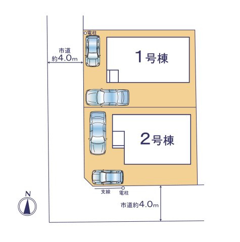 福岡市早良区重留1丁目第1-2棟（1号棟）の区画図|配置図（1号棟）
