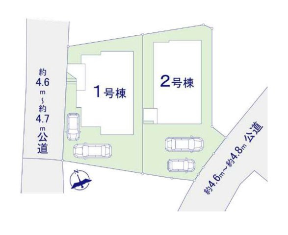 筑紫野市石崎3丁目第1-2棟（2号棟）　の区画図|配置図（2号棟）