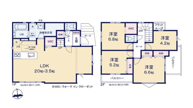 太宰府市都府楼南4丁目第1-1棟（1号棟）　の区画図|配置図（1号棟）