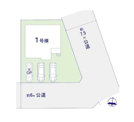 福岡市早良区野芥6丁目第6-1棟（1号棟）　の区画図|配置図（1号棟）
