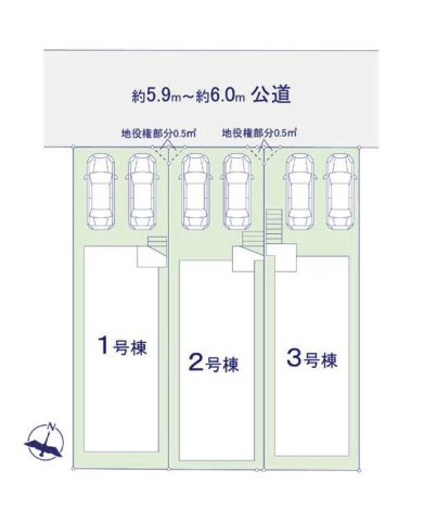 福岡市東区松香台1丁目第2-3棟（3号棟）　の区画図|配置図（3号棟）