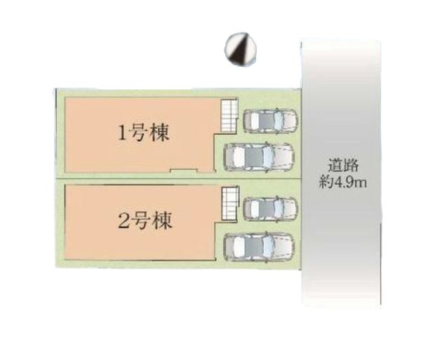 福岡市西区福重3丁目第4-2棟（2号棟）　の区画図|配置図（2号棟）