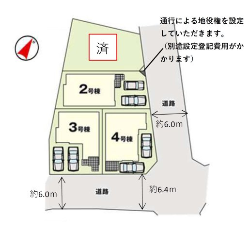 福岡市城南区長尾4丁目第2-4棟（4号棟）の区画図|配置図（4号棟）