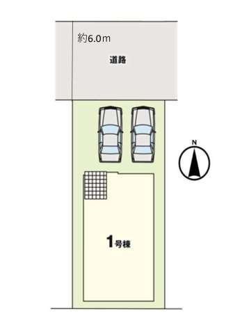 福岡市西区石丸3丁目第5-1棟（1号棟）　の区画図|配置図（1号棟）
