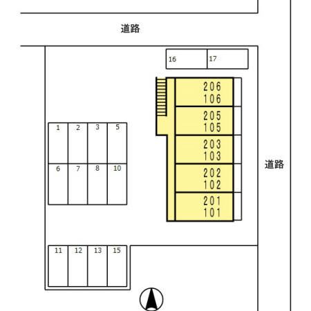 コーポエルムの区画図