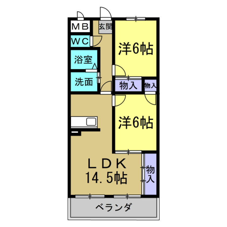 ドルチェ富貴ノ台N棟の間取り