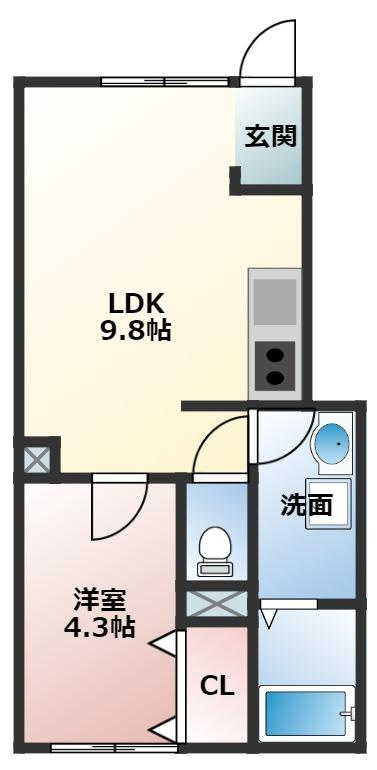 豊橋市大橋通３丁目のアパートの間取り