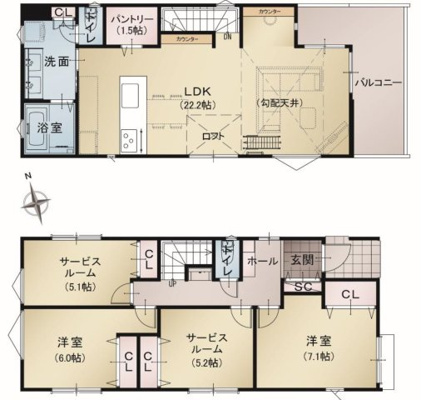 泉区岡津町新築分譲住宅1号棟の画像