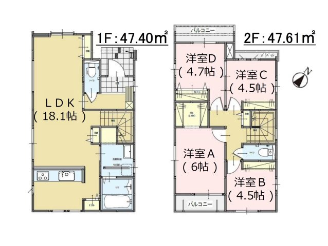 福岡市東区雁の巣1丁目第4-2棟（2号棟）の区画図|配置図(2号棟)