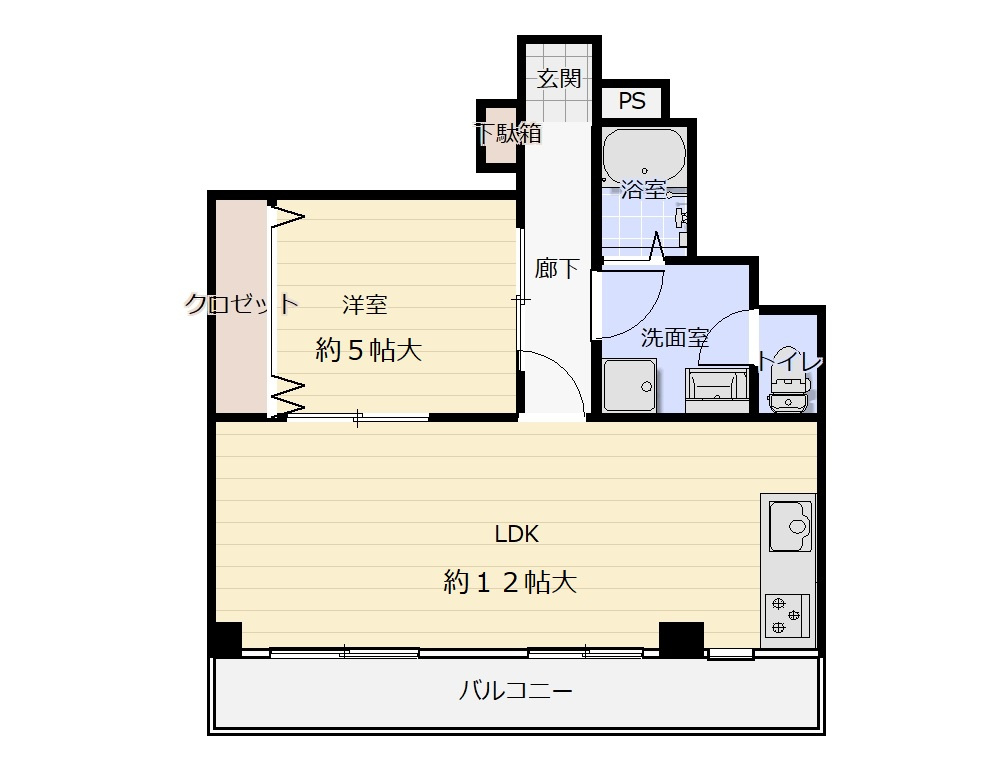 第２豊田ビル（モア、ライフ三宮）の間取り