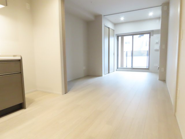 ザ・プレミアム長崎駅前の居間・リビング|10.8帖のLDK（キッチンとLDは扉を閉めると別空間になります）