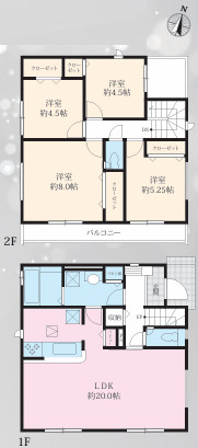 平塚市東中原８期　新築戸建　全3棟3号棟の間取り