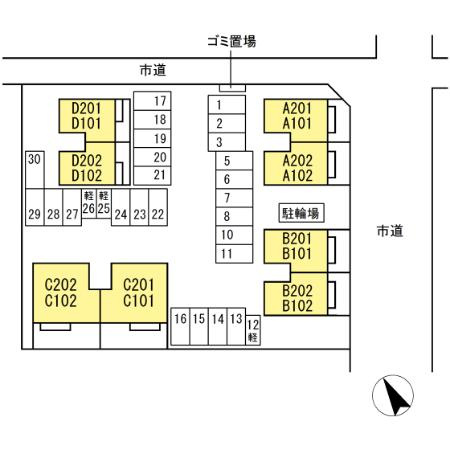 リンデンバウムB棟の区画図
